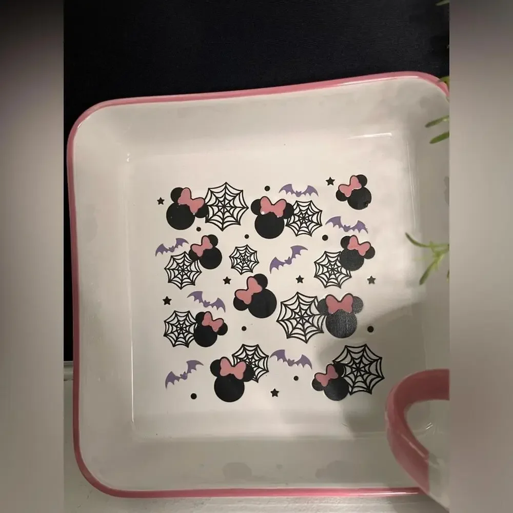 Disney Minnie Mouse Halloween Ceramic Bakeware Set NWT